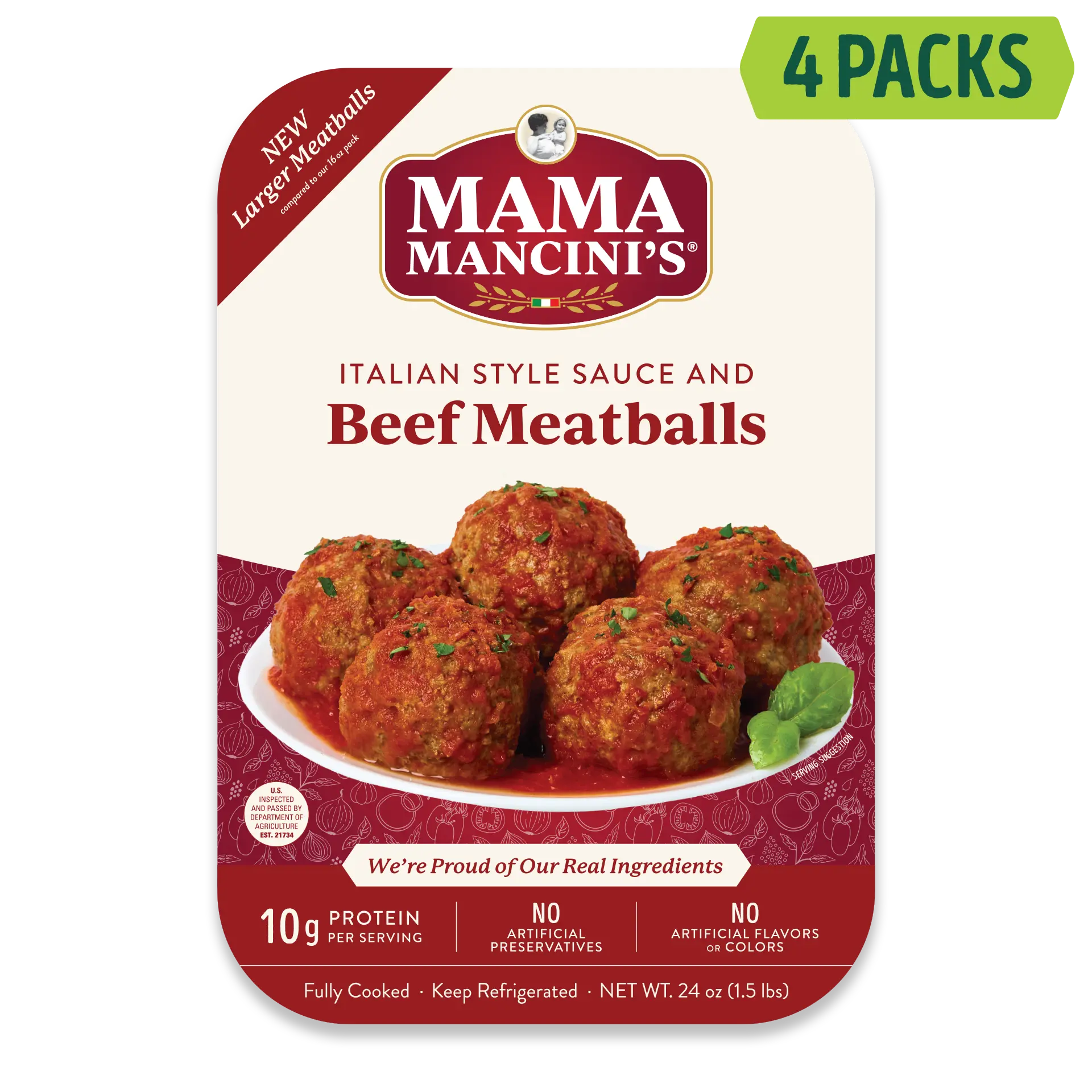 Beef Meatballs in Italian Style Sauce (24oz)