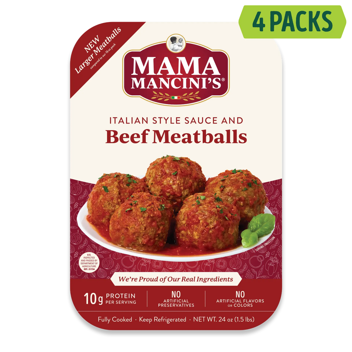 Beef Meatballs in Italian Style Sauce (24oz)