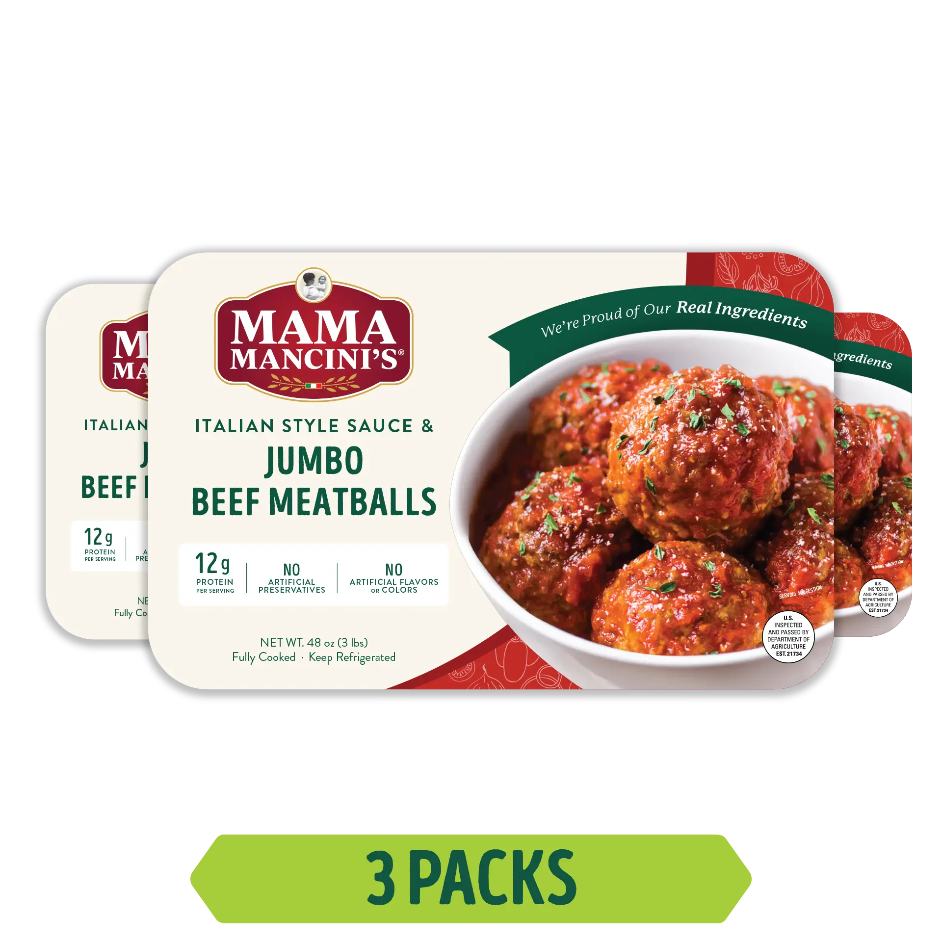 Jumbo Beef Meatballs in Italian Style Sauce