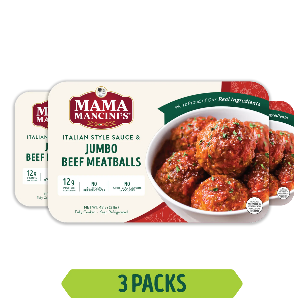 Jumbo Beef Meatballs in Italian Style Sauce