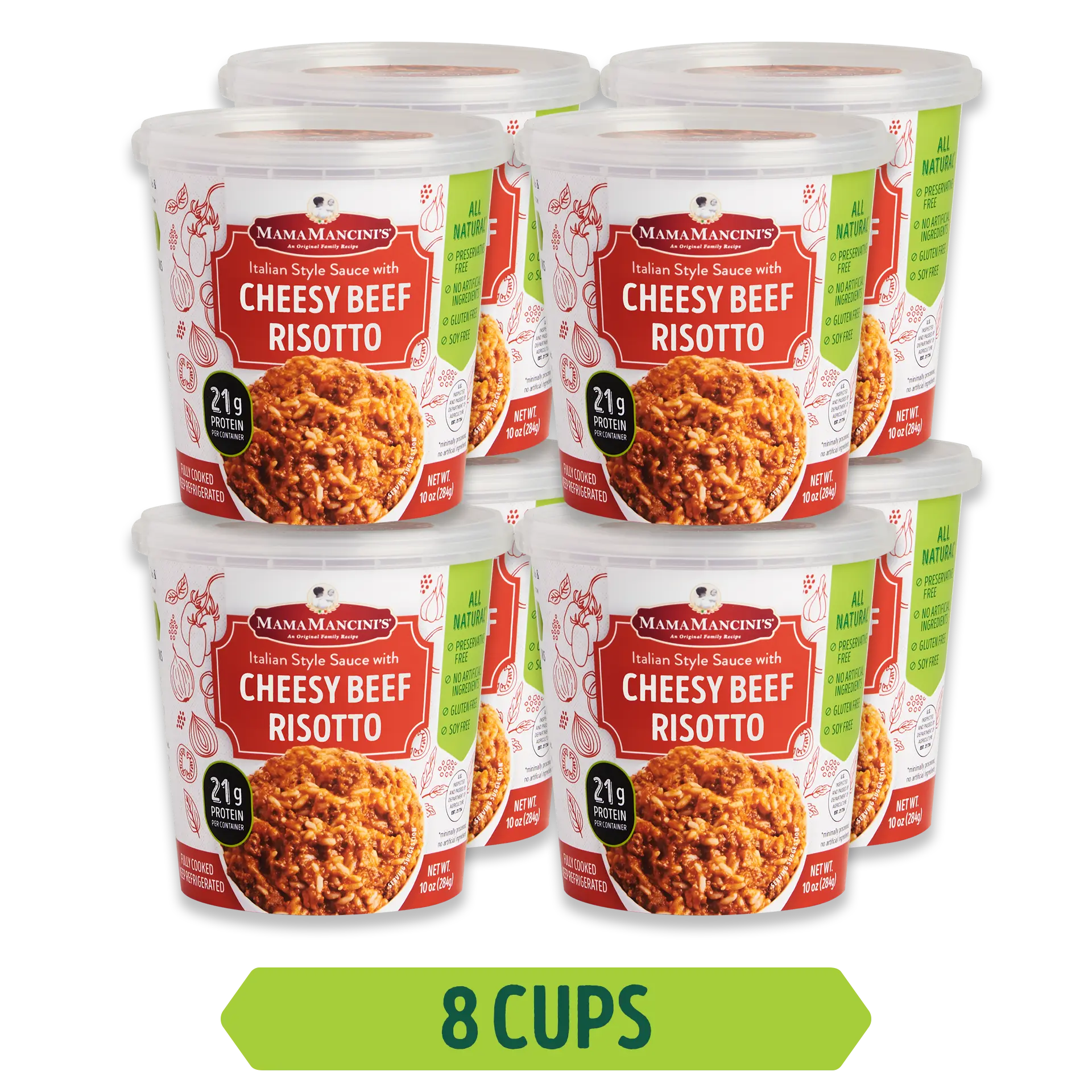 Cheesy Beef Risotto in Italian Style Sauce 10oz Cup (8 Pack)