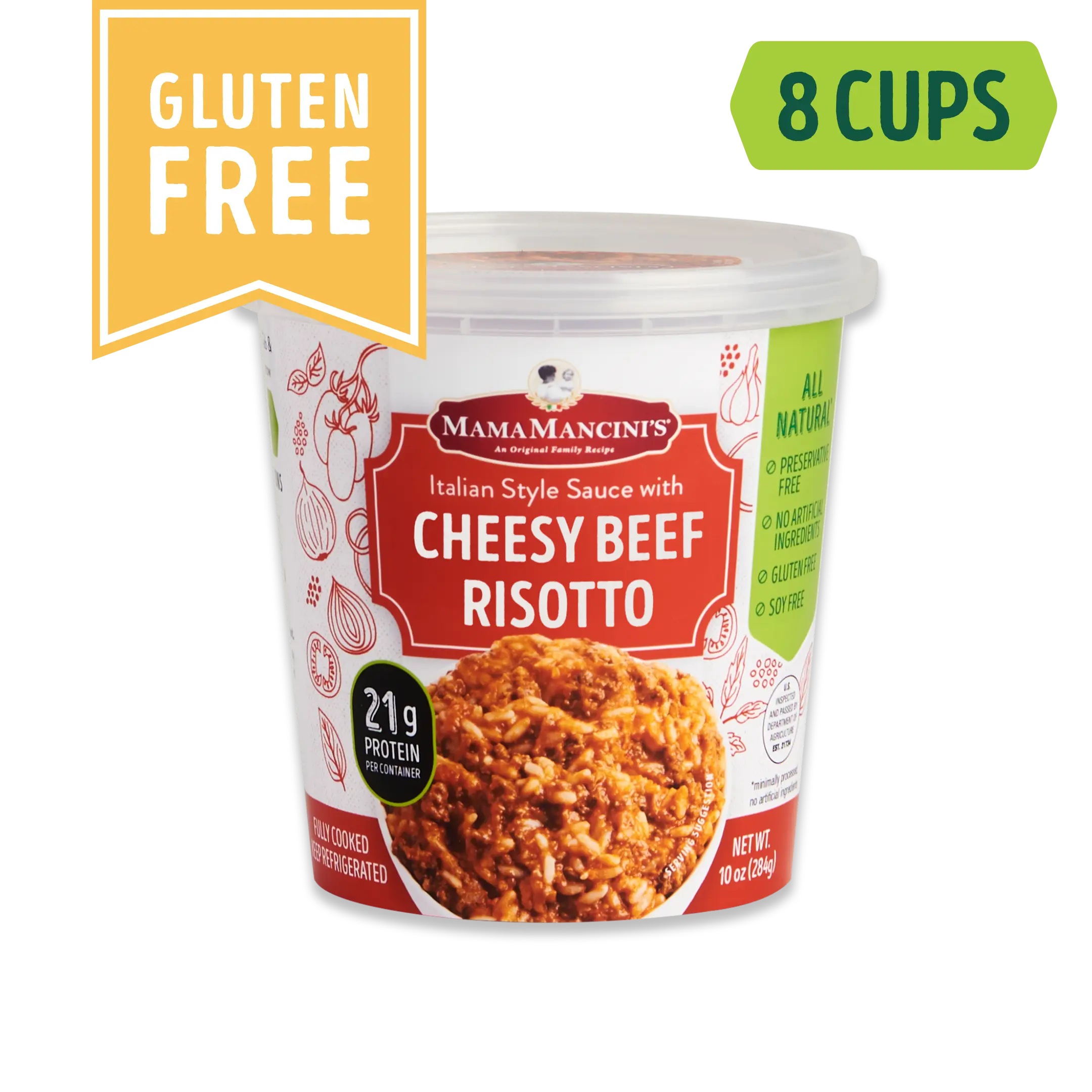 Cheesy Beef Risotto in Italian Style Sauce 10oz Cup (8 Pack)