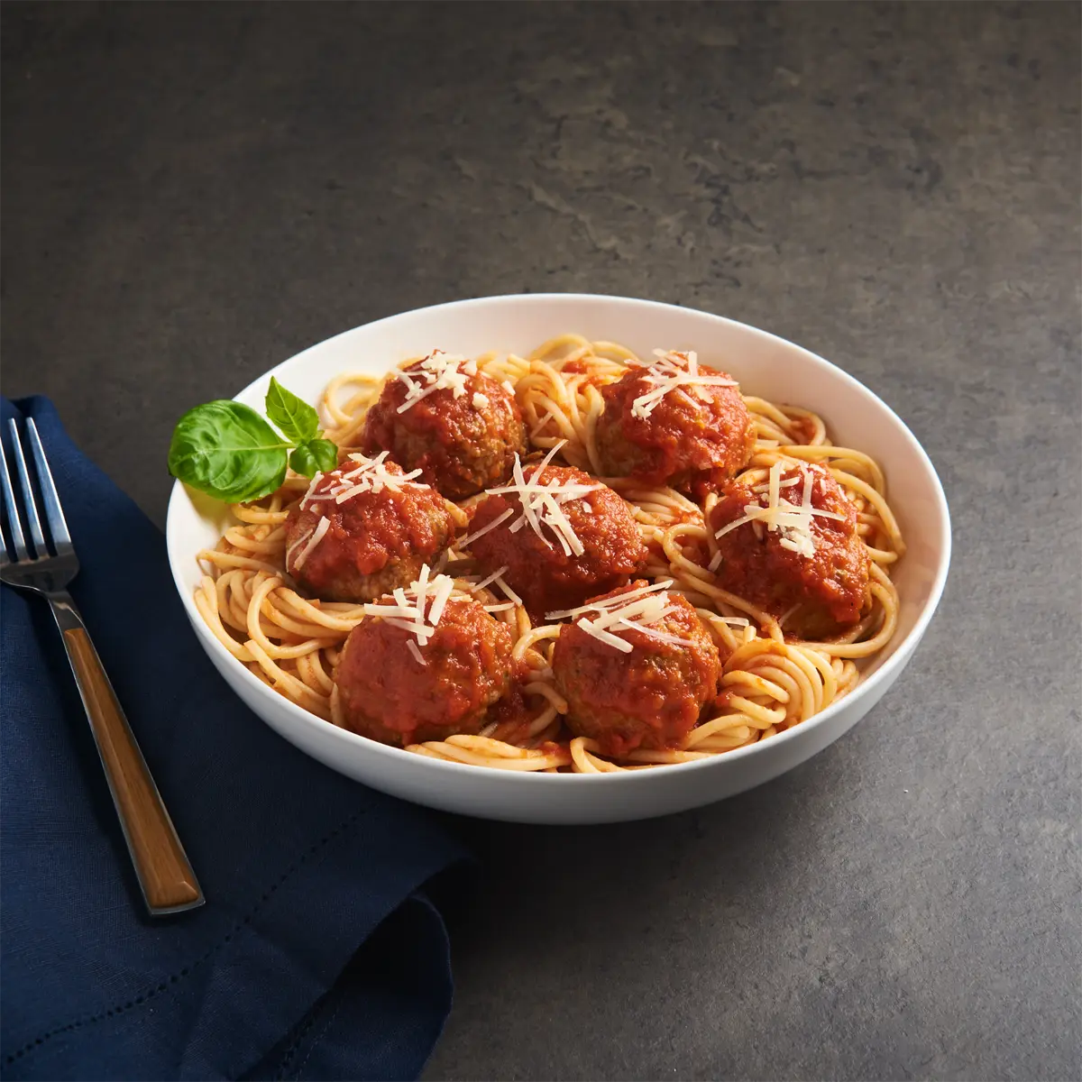 Bowl of MamaMancini's beef meatballs