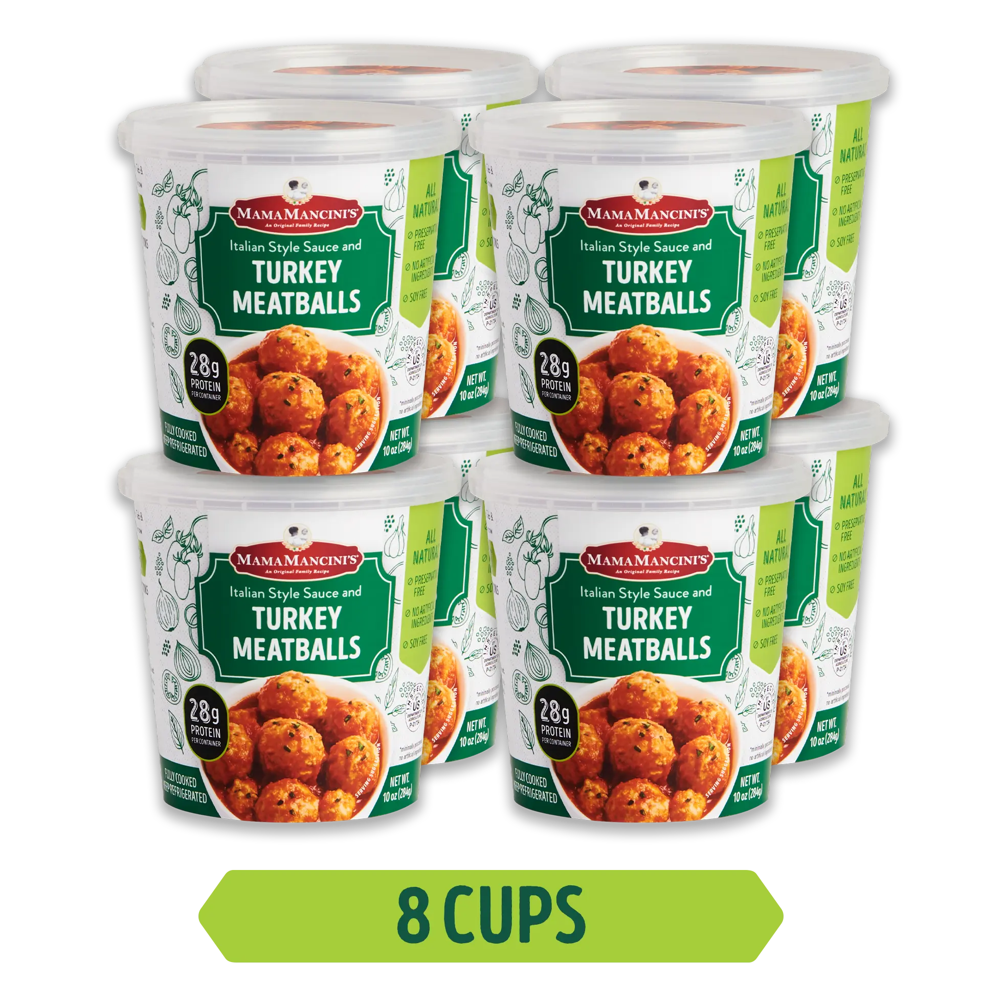 Turkey Meatballs in Italian Style Sauce 10oz Cup (8 Pack)