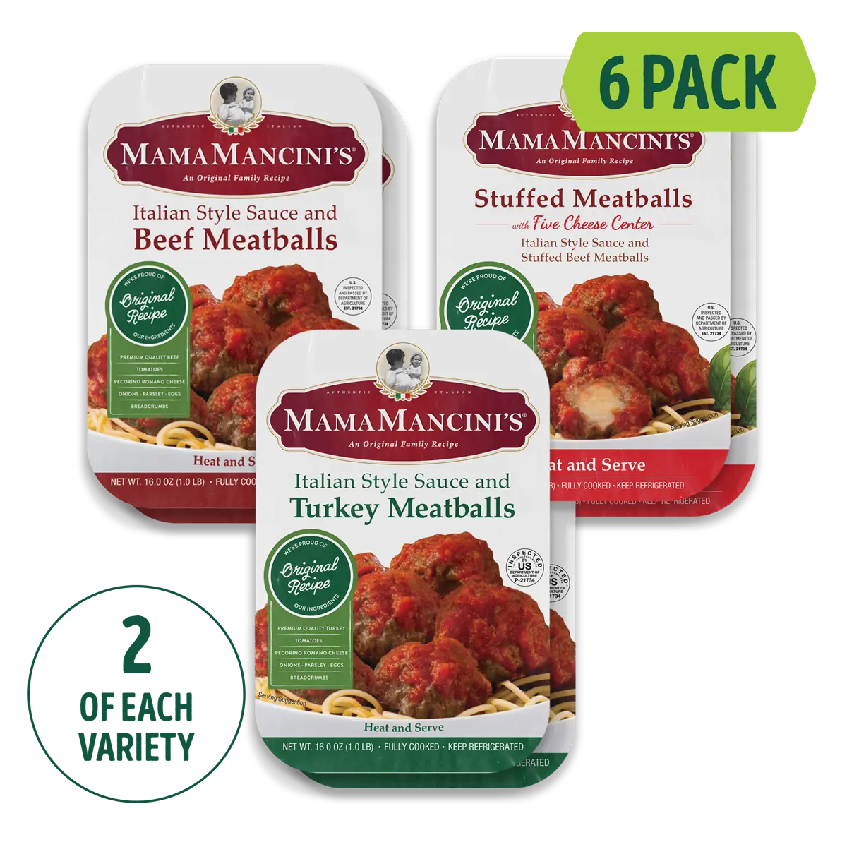 Meatball Meals Variety Pack (Beef, Turkey & Cheese-Stuffed)